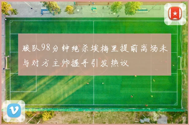 狼队98分钟绝杀埃梅里提前离场未与对方主帅握手引发热议